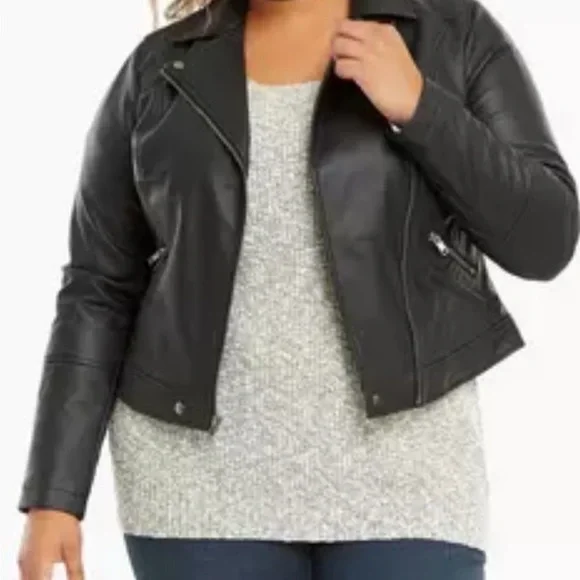 Torrid Black Leather Moto Jacket - Picture 2 of 13